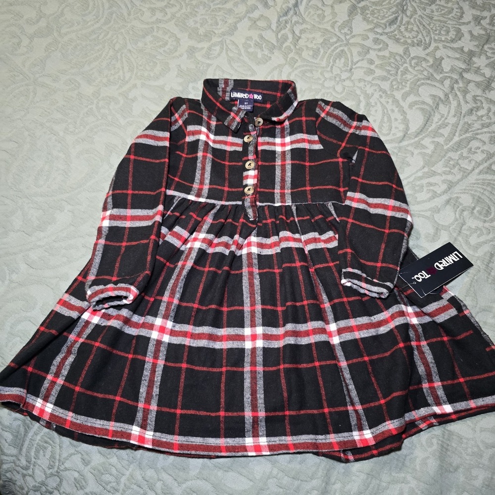 Limited Too Plaid Dress NWT Toddler Girls Size 3T‎